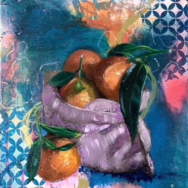 "Marmalade" oil and mixed media original painting