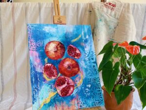 "9pm news" oil and mixed media original painting