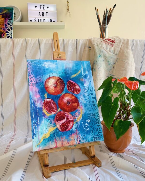 "9pm news" oil and mixed media original painting