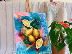 "Cure" oil and mixed media original painting