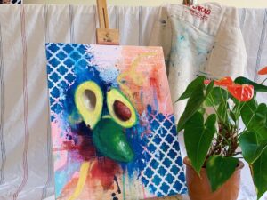 "Neighbor" oil and mixed media original painting