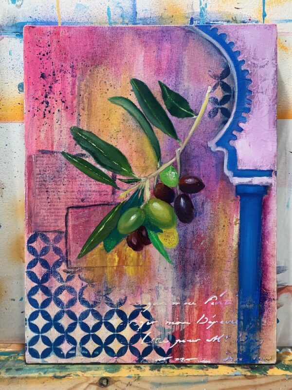 "Origin" oil and mixed media original painting