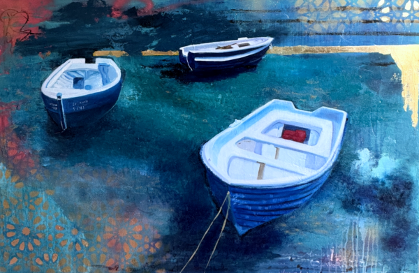 "Passing of time" oil and mixed media original painting