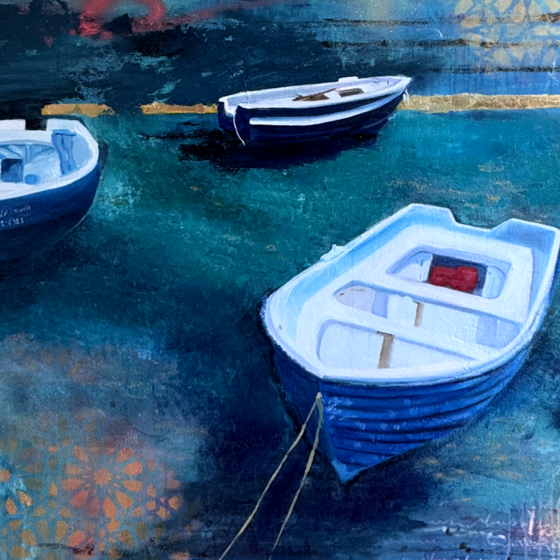 "Passing of time" oil and mixed media original painting